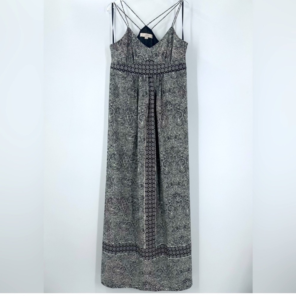 LOFT Black and White Sleeveless Sundress